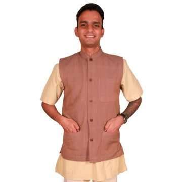 Khaki Brown Handloom Jacket KBHJ-01