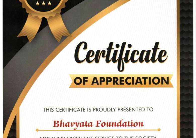Hunger Free Nation Certificate Bhavyata Foundation